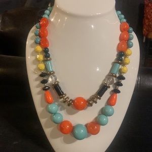 Double strand multi bead necklace